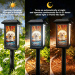 Personalised Stained Glass Style Pet Photo Solar Garden Light with Name Garden Decor Memorial Sympathy Gift for Family Pet Owner