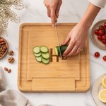 Personalized Engraved Engraved Initial Name Bamboo Cutting Board with Drawer Housewarming Wedding Anniversary Gift for Couple Family