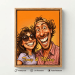 Personalized Exaggerated Western-Style Cartoon Photo Canvas Prints with Text Modern Room Decor Ship from USA Birthday Gift for Family Friends