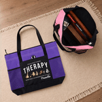 Personalised Occupational Therapy Classic Winnie the Pooh Mesh Pockets Capacity Tote Bag with Name and Text Daily Use Birthday Gift for Woman Teacher