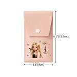 Personalised Birth Flower 3D Style Artwork Cartoon Photo Character PU Leather Makeup Bag with 8 Makeup Brushes Daily Use Birthday Gift for Woman