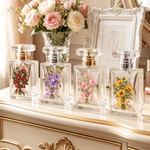 Personalised Gemstone Style Birth Flower Refillable Glass Perfume Bottle with Name Daily Use Travel Accessory Birthday Gift for Women Girls