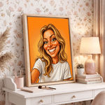 Personalized Exaggerated Western-Style Cartoon Photo Canvas Prints with Text Modern Room Decor Ship from USA Birthday Gift for Family Friends