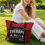 Personalised Occupational Therapy Classic Winnie the Pooh Mesh Pockets Capacity Tote Bag with Name and Text Daily Use Birthday Gift for Woman Teacher