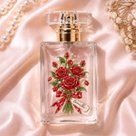 Personalised Gemstone Style Birth Flower Refillable Glass Perfume Bottle with Name Daily Use Travel Accessory Birthday Gift for Women Girls