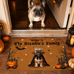 Personalised Welcome To My Family Doormat with 1-3 Pet Photos and Title Home Decoration Halloween Gift for Family Pet Lover