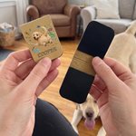 Personalised Cute Banknote Pencil Cartoon Dog PU Leather Magnetic Bookmark Clip with Name Back to School Library Bookish Birthday Gift for Bookworms