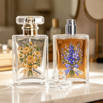 Personalised Gemstone Style Birth Flower Refillable Glass Perfume Bottle with Name Daily Use Travel Accessory Birthday Gift for Women Girls