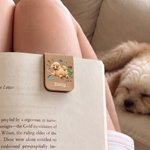 Personalised Cute Banknote Pencil Cartoon Dog PU Leather Magnetic Bookmark Clip with Name Back to School Library Bookish Birthday Gift for Bookworms