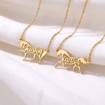 Gepersonaliseerde naamketting met paardenvorm | Sterlingzilveren sieraad verjaardagscadeau en kerstcadeau voor paardenliefhebbers vrouwen en meisjes