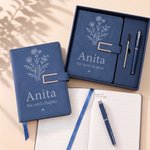 Cuaderno personalizado «The Next Chapter» de cuero sintético PU, formato A5, con nombre. Para uso diario en la oficina. Regalo de jubilación o graduación para jubilados y graduados.