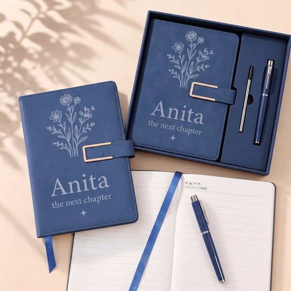Cuaderno personalizado «The Next Chapter» de cuero sintético PU, formato A5, con nombre. Para uso diario en la oficina. Regalo de jubilación o graduación para jubilados y graduados.