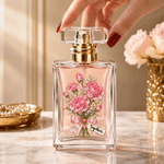 Personalised Gemstone Style Birth Flower Refillable Glass Perfume Bottle with Name Daily Use Travel Accessory Birthday Gift for Women Girls