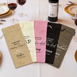 Personalised Simple Line Graduation Cap Drawstring Wine Bag with Text Name Year Graduation Party Gift for Master PhD Graduates