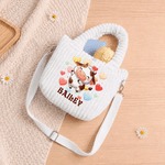 Personalised Cute Colourful Cartoon Animal Corduroy Crossbody Handbag with Name Daily Use Travel Birthday Gift for Kids Girls 8