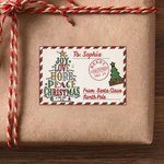 Personalized Stamp Style Christmas Tree Reindeer Waterproof Stickers with Name Christmas Party Gift for Family Kids