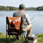 Personalised Fishing Silhouette Colourful Portable Quick Drying Outdoor Towel with Name and Lanyard Fishing Activities Birthday Gift for Men Women