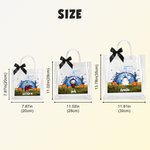 Sac cadeau transparent personnalisé sur le thème d'Halloween, orné d'un personnage de dessin animé, avec prénom et nœud noir – Cadeau d'Halloween « Trick or Treat » pour les enfants