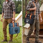 Personalized Deer Mountain Hunting Themed Waterproof Insulated Cooler Bag with Text Year and Shoulder Strap Hunting Season Gift for Hunting Lovers