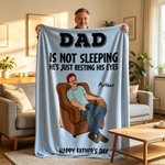 Personalised Cartoon Character Soft Throw Blanket with Name and Text Room Decor Father's Day Birthday Gift for Dad Grandad