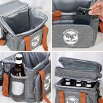 Personalized Deer Mountain Hunting Themed Waterproof Insulated Cooler Bag with Text Year and Shoulder Strap Hunting Season Gift for Hunting Lovers