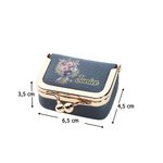 Personalisierte mini-Schmuckschatulle aus Leder | mit Geburtsblumen-Strauß und Namen | im Vintage-Stil | Reise Geburtstag Geschenk für Frauen