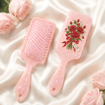 Cepillo para el pelo personalizado con efecto de piedras preciosas y la flor del mes de nacimiento, con nombre; regalo para uso diario, aniversario o cumpleaños, para mujeres y niñas