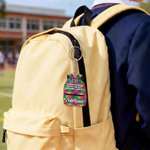 Zaino scolastico colorato personalizzato con tag NFC “Tap-to-View” per emergenze legate all’autismo, con nome e numero; regalo per il rientro a scuola, per uso quotidiano, destinato ai bambini con aut