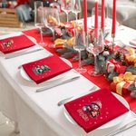 Personalisierte 100% Baumwolle Serviette mit Schneemann & Namen | Wiederverwendbar | Tischdeko | Weihnachten Geschenk für Familie & Freunde