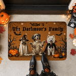 Personalised Welcome To My Family Doormat with 1-3 Pet Photos and Title Home Decoration Halloween Gift for Family Pet Lover