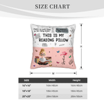 Personalized This Is My Reading Pillow Cartoon Character Pocket Pillow Cover with Birth Flower and Name Birthday Gift for Readers Book Lovers