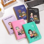 Personalisierter Cartoon Lesefigur 2026 Planer mit Namen Spiralbindung A5 Notizbuch mit Wochenplanung Geburtstag Geschenk für Familie Freunde
