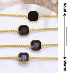 Gepersonaliseerde warmtegevoelige foto-armband met gegraveerde tekst - sieraad jubileumcadeau en verjaardagscadeau voor echtparen en beste vrienden