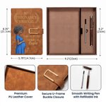 Personalised Pregnant Mum Character PU Leather A5 Journal Notebook with Name Daily Office Use Baby Shower Gift for Expecting Mother