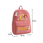 Gepersonaliseerde schattige ribfluwelen rugzak met cartoonfiguur initiaal en naam - back-to-school cadeau of verjaardagscadeau voor jongens en meisjes