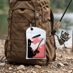 Personalised Fishing Silhouette Colourful Portable Quick Drying Outdoor Towel with Name and Lanyard Fishing Activities Birthday Gift for Men Women