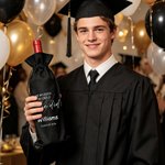 Personalised Simple Line Graduation Cap Drawstring Wine Bag with Text Name Year Graduation Party Gift for Master PhD Graduates