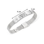 Pulsera de alerta médica personalizada de malla ajustable con texto grabado regalo de cumpleaños para personas con diabetes alergias y autismo