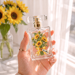 Personalised Gemstone Style Birth Flower Refillable Glass Perfume Bottle with Name Daily Use Travel Accessory Birthday Gift for Women Girls