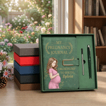 Personalised Pregnant Mum Character PU Leather A5 Journal Notebook with Name Daily Office Use Baby Shower Gift for Expecting Mother