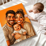 Personalized Exaggerated Western-Style Cartoon Photo Canvas Prints with Text Modern Room Decor Ship from USA Birthday Gift for Family Friends