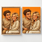 Personalized Exaggerated Western-Style Cartoon Photo Canvas Prints with Text Modern Room Decor Ship from USA Birthday Gift for Family Friends