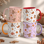 Gepersonaliseerde herfstmok met esdoornblad en pompoenmotief, 11 oz en 15 oz, van keramiek, met naam en tekst – dankdag- of verjaardagscadeau voor familie of vrienden