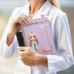 Never Forget The Difference You Make - Personalized Cartoon Medical Character 2026/2027 Planner A5 Spiral Notebook