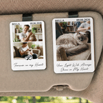 Personalised Wooden 1-9 Pet Photos Frame Car Visor Clip with Name and Date Car Accessories Memorial Sympathy Gift for Pet Lovers