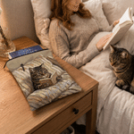 Personalised Oil Painting Style Pet Photo Book Sleeve Cover with Name Zipper and Front Pocket Daily Use Birthday Gift for Bookworms