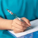 Stylo à bille personnalisé avec illustration de fleur de naissance, personnage de dessin animé représentant un médecin ou une infirmière, avec prénom gravé – Cadeau de remerciement pour le personnel s