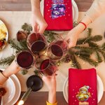 Personalisierte 100% Baumwolle Serviette mit Schneemann & Namen | Wiederverwendbar | Tischdeko | Weihnachten Geschenk für Familie & Freunde