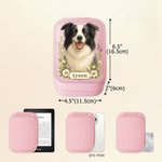 Gepersonaliseerd sieradendoosje van PU-leer met aquarelfoto, naam en een LED-make-upspiegel met drie instelbare kleuren – verjaardagscadeau voor vrouwelijke vrienden