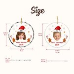 Personalised Kid Fun Face Photo Christmas Hat Acrylic Glass Ornament with Name Text and Year Tree Decoration Christmas Gift for Kids Friends